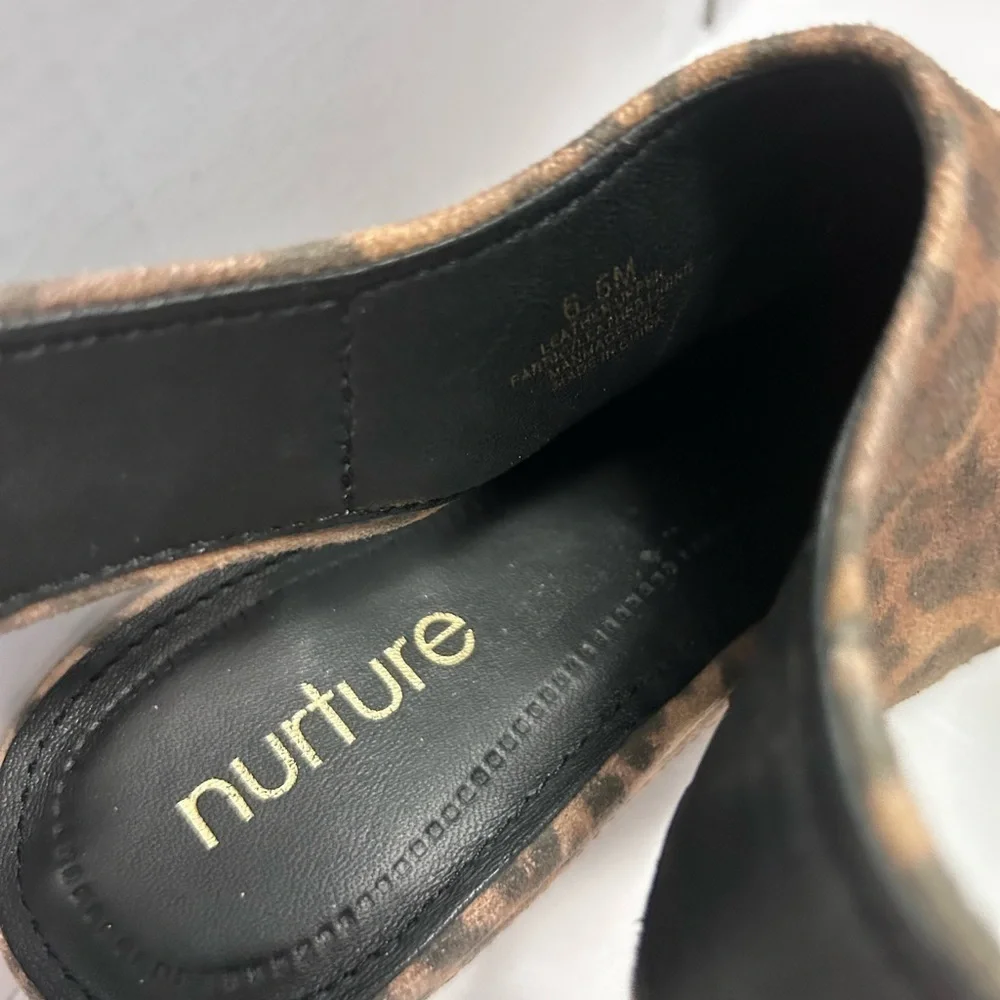 Nurture Women’s Brown & Black Animal Print Wedges  Size 6 1/2
